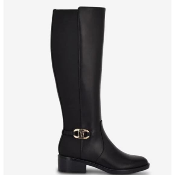 Tommy Hilfiger Women's Imizza Side Zip Riding Boots Size 10 Black NWT - Picture 1 of 6